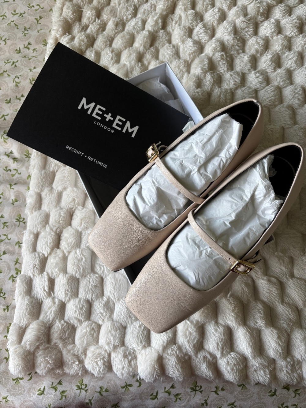 EUC ME+EM Refined Square Toe Ballerina Flat Blush 8 38.5